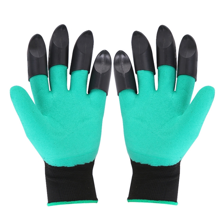 A Pair Latex Gloves with Claws ABS Plastic Gloves for Digging and Planting