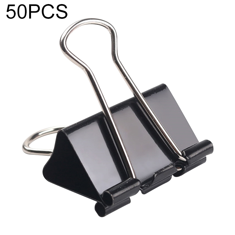 50PCS 32mm Black Metal Clip Notes Letter Paper Clip Office Bind