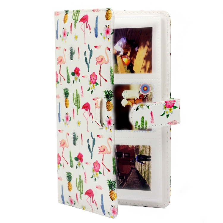 Flamingo Cactus Pattern 3 inch DIY PU Mini Creativity Insert Type 32 Pages Exquisite Photo Album for Polaroid