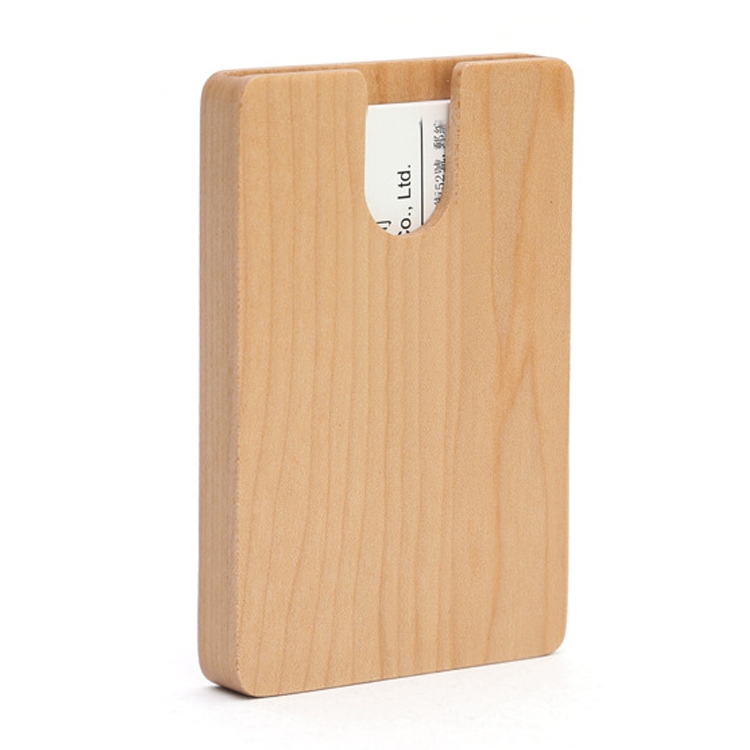 Business U-shaped Wooden Maple Card Holder Credit Card ID Case Holder
