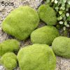5pcs Simulation of False Moss Simulation of Bryophyte Stone Moss Flocking False Lawn Micro Landscape Decoration Accessories, Diameter: 6cm