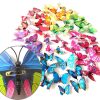 2 Set Creative 3D Color Butterfly Wall Stickers Living Room Bedroom Decoration Supplies, Pin Style, Random Color Delivery