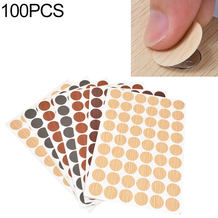 100PCS/Box 3 in 1 Decorative Dust Cover Paper Hole Stickers Furniture Cabinet Self-adhesive Sealing Stickers