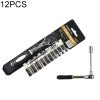 12 in 1 1/4 Interface Ratchet Wrench Set Car Repair Combination Hardware Toolbox