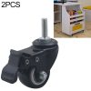 2 PCS 2 inch Furniture Cabinet Coffee Table Silent Screw Brake Wheel