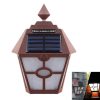 Solar Retro Hexagonal LED Wall Lamp Outdoor Light Sensor Control Landscape Light