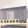 Students Dormitory Blackout Cloth Zipper Mosquito Net for 120cm Width Upper Berth (Light Blue Star)