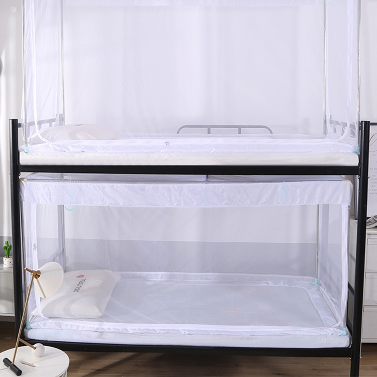 Student Dormitory Square Ceiling Zipper Mosquito Net Encryption Zipper Single Door Defence Mosquito for Lower Berth