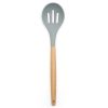 Silicone Wood Handle Leak Soup Spoon Heat-resistant Cooking Colander Spoon Kitchen Tools