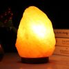 Crystal Rock Healthy Table Desk Lamp Night Light with Wood Base & Bulb & Switch, Medium Size Weight 2-3KG, AC 110V, US Plug