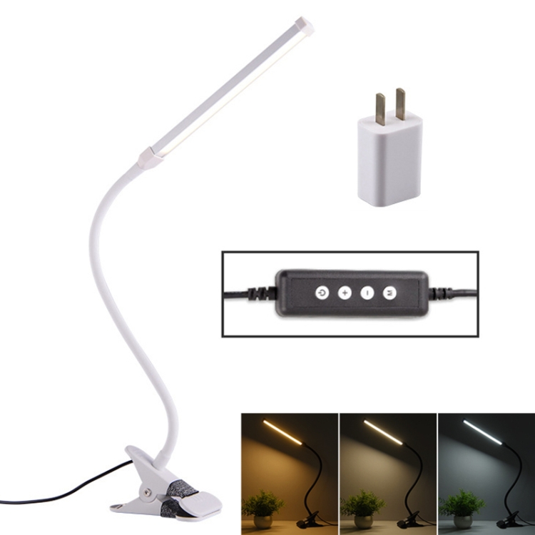 LED Desk Lamp 8W Folding Adjustable USB Charging Eye Protection Table Lamp, USB Charge Version + Power Plug