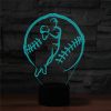 Baseball Sport Shape 3D Colorful LED Vision Light Table Lamp, USB & Battery Version