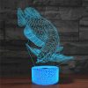 Fish Shape 3D Colorful LED Vision Light Table Lamp, USB Touch Version