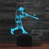 Playing Baseball Shape 3D Colorful LED Vision Light Table Lamp, Charging Touch Version
