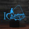 Fishing Shape 3D Colorful LED Vision Light Table Lamp, 16 Colors Remote Control Version