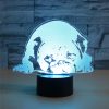 Prostrated Dog Shape 3D Colorful LED Vision Light Table Lamp, Crack Touch Version
