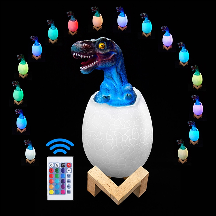 Tyrannosaurus Shape Creative Touch 3D Decorative Night Light, 16-color Patting Remote Control Version