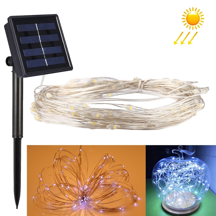 20m 200 LEDs SMD 0603 Solar Panel Silver Wire String Light Fairy Lamp Decorative Light, DC 5V