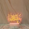 Happy Birthday Shape Creative Crack Touch Dimming 3D Colorful Decorative Night Light
