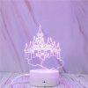 Castle In The Sky Shape Creative Crack Touch Dimming 3D Colorful Decorative Night Light