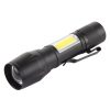 A3 USB Charging Waterproof Zoomable XPE + COB Flashlight with 3-Modes & Clip & Storage Box