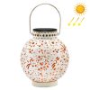 SZ-20004 Solar Lantern Wrought Iron Hollow Lawn Lamp Outdoor Garden Decorative Lamp