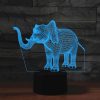 Elephant Shape 3D Colorful LED Vision Light Table Lamp, USB Touch Version
