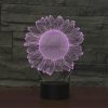 Sunflower Black Base Creative 3D LED Decorative Night Light, USB with Touch Button Version