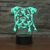 Dog Black Base Creative 3D LED Decorative Night Light, 16 Color Remote Control Version