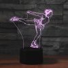 Ice Skating Black Base Creative 3D LED Decorative Night Light, Rechargeable with Touch Button
