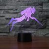 Diving Black Base Creative 3D LED Decorative Night Light, 16 Color Remote Control Version