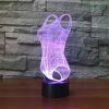 Swimsuit Black Base Creative 3D LED Decorative Night Light, 16 Color Remote Control Version