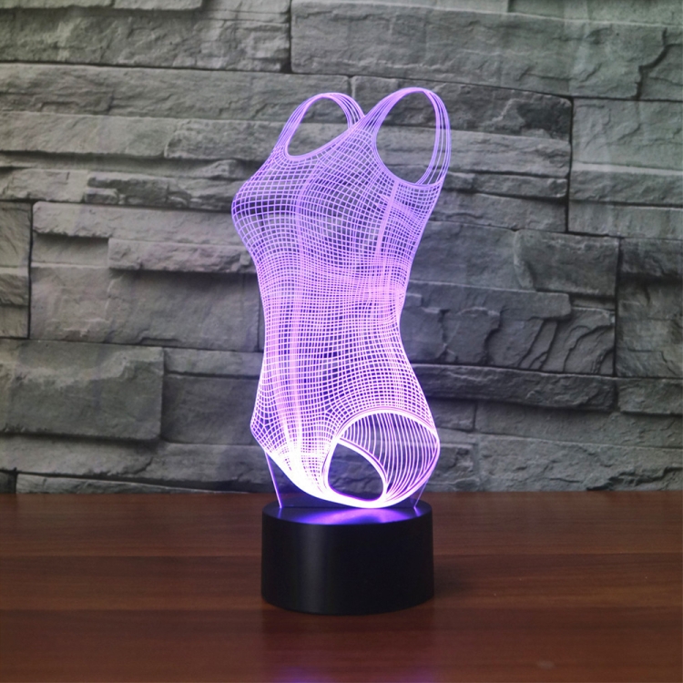 Swimsuit Black Base Creative 3D LED Decorative Night Light, Rechargeable with Touch Button