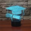 Bachelor Cap Black Base Creative 3D LED Decorative Night Light, 16 Color Remote Control Version