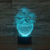 Rose Black Base Creative Colorful 3D LED Decorative Night Light, Powered by USB and Battery