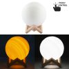 USB Charging 2-Color Changing Energy-saving LED Night Light with Wooden Holder Base
