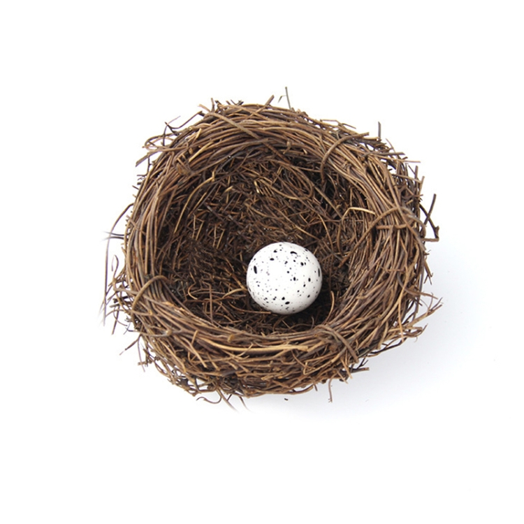 8cm Simulation Bird Nest + 1 PCS Bird Egg Holiday Decoration