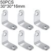 50pcs Stainless Steel 90 Degree Angle Bracket,Corner Brace Joint Bracket Fastener Furniture Cabinet Screens Wall (30mm)