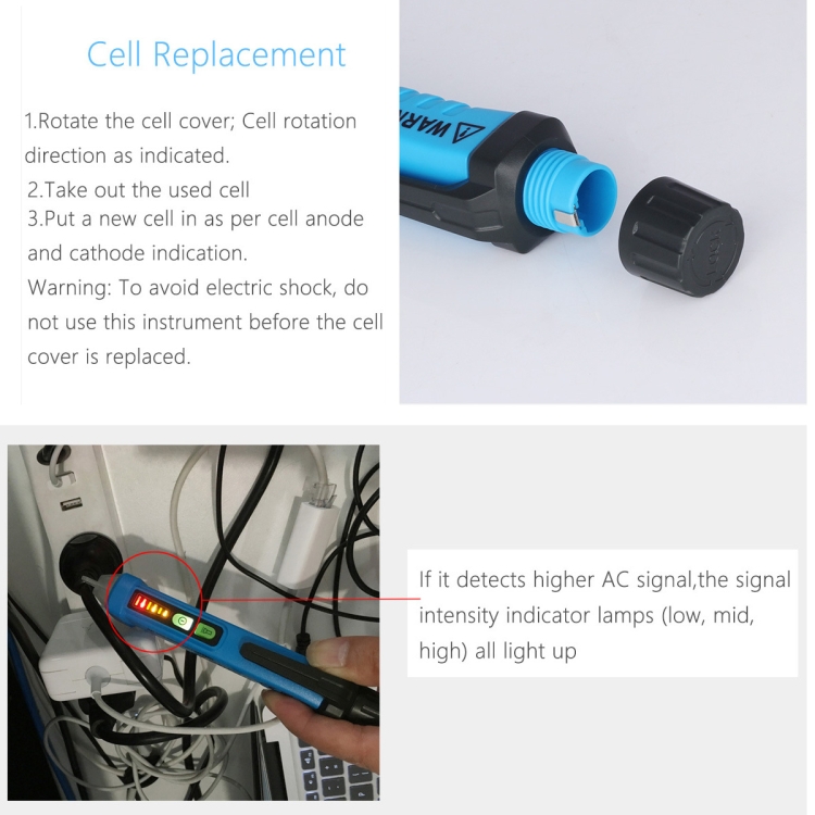BSIDE AVD05 Non-contact AC Voltage Detectors 12~1000V Induction ...