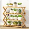 4-Layer Balcony Living Room Collapsible Solid Wood Flower Stand Potted Planting Shelves, Length: 70cm