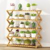 5-Layer Balcony Living Room Collapsible Solid Wood Flower Stand Potted Planting Shelves, Length: 80cm