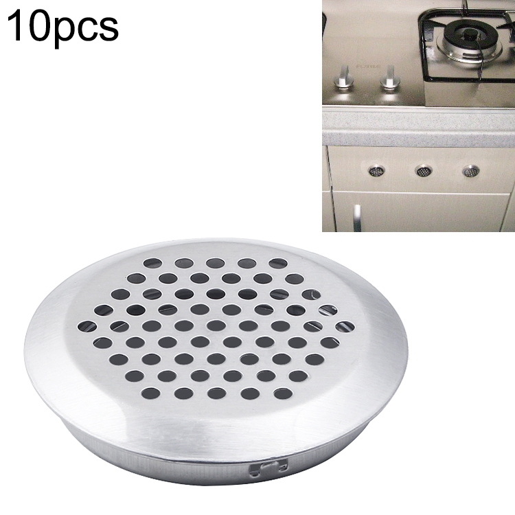 10pcs Bevel Surface 53mm Cabinet Round Air Vent Stainless Steel Louvered Grille Cover Vents with Little Holes
