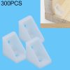 300 PCS Plastic Thickened Detachable Corner Connector Furniture Right Angle Board Bracket without Cover, Size: S (Transparent)