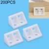 200 PCS Plastic Thickened Detachable Corner Connector Furniture Right Angle Board Bracket without Cover, Size: M (White)