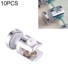 10 PCS Zinc Alloy Bright Fixed Bracket Connection 10mm Cylindrical Glass Fixing Clamp with Base