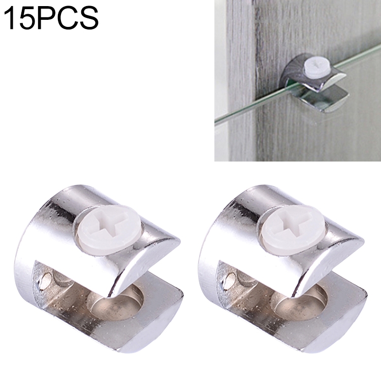 15 PCS Zinc Alloy Bright Fixed Bracket Connection 10mm Cylindrical Glass Fixing Clamp
