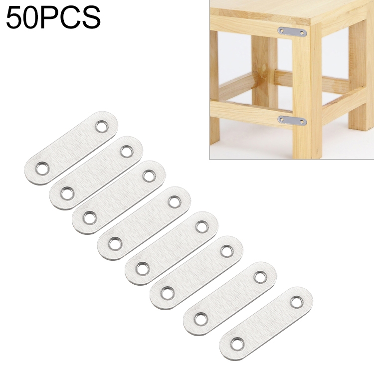 50 PCS Stainless Steel Connection Code Straight Connecting Piece, Number: 3