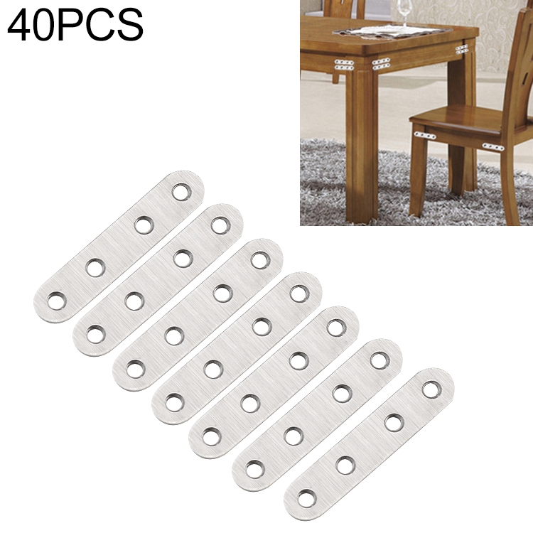 40 PCS Stainless Steel Connection Code Straight Connecting Piece, Number: 4