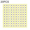 20 PCS Round Shape Number Sticker Shoe Size Label, Number 35-44