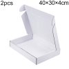2pcs Shipping Box Clothing Packaging Box, Color: White, Size: 40x30x4cm
